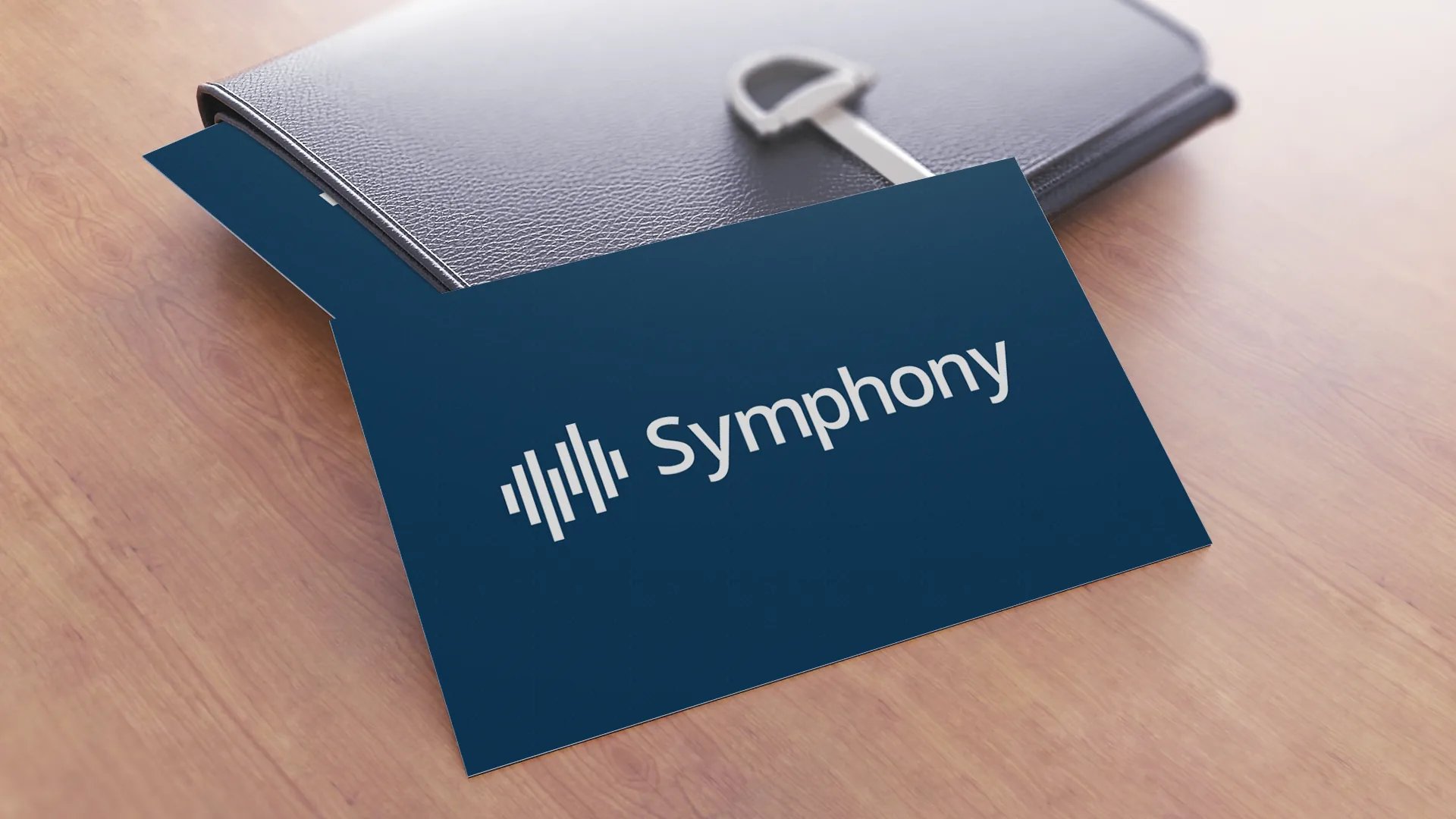 Symphony logo on a business card