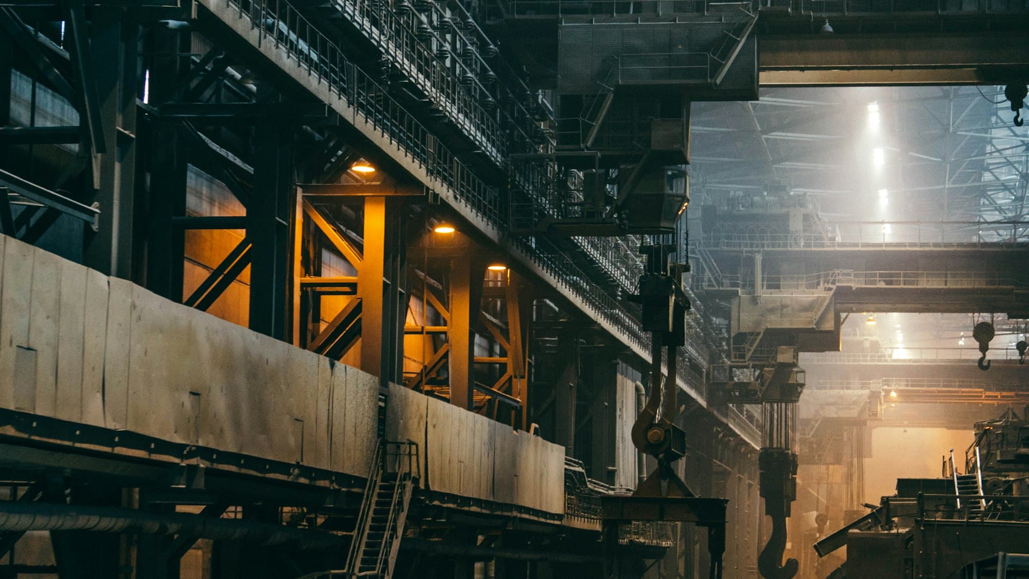 The interior of a large industrial plant